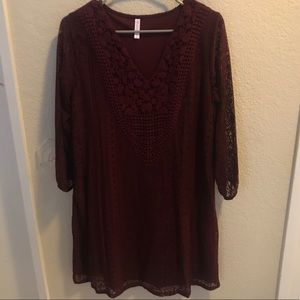 Brand New Lace Burgundy Dress